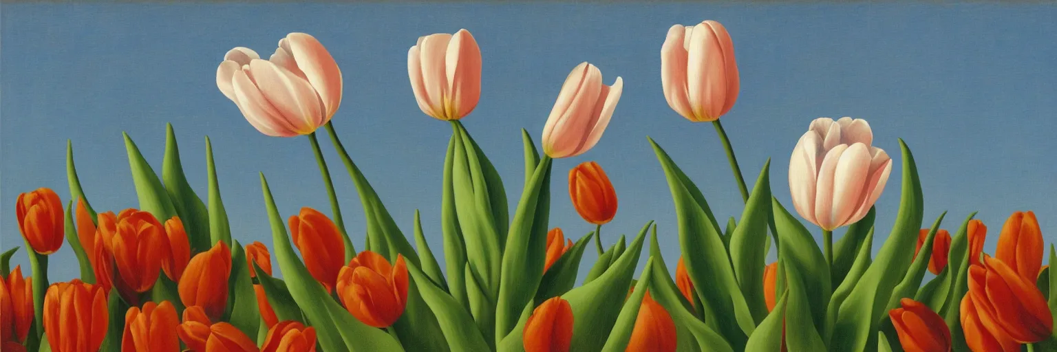 Image similar to tulip painting magritte