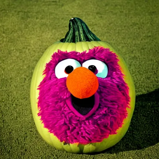 Prompt: psychadelic portrait of Elmo from Sesame Street high off of his gourd