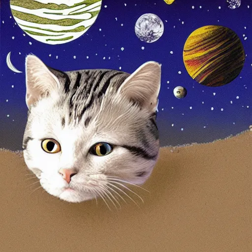 Prompt: Liminal space in outer space,cat