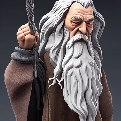 Image similar to Gandalf as a figurine, artstation, studio, light, 8K