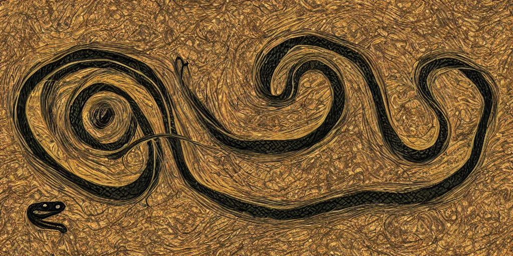 Prompt: A snake wrapped around earth epic digital art
