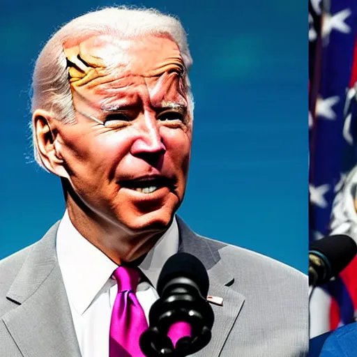 Image similar to 2020 Presidental Debates where Joe Biden wears a witch hat
