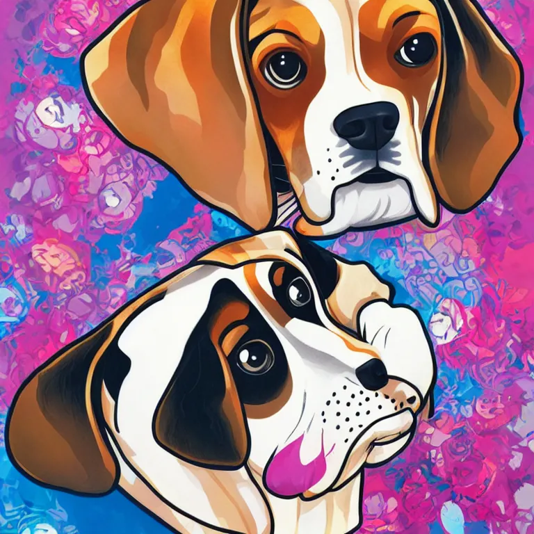 Image similar to a beagle puppy sleeping in a captains uniform by jeremiah ketner, Martine Johanna and Takashi Murakami, and Sandra Chevrier, digital art