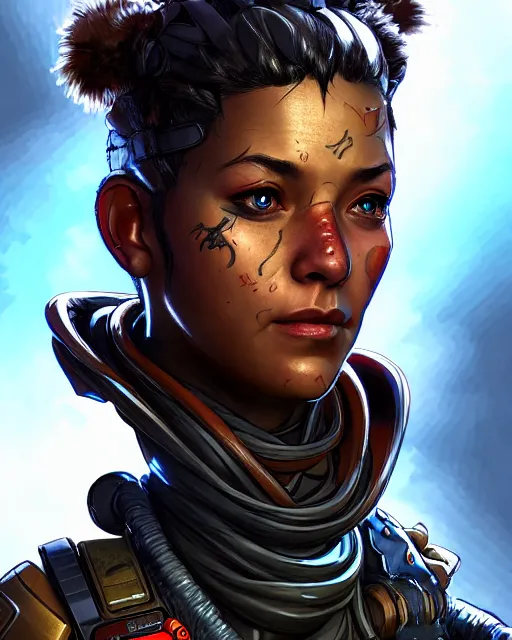 Image similar to pathfinder from apex legends character portrait, portrait, close up, concept art, intricate details, highly detailed, vintage sci - fi