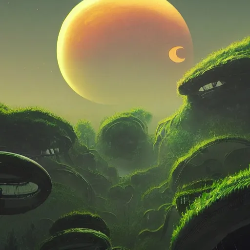 Prompt: alien world made from wires, detailed landscape, intricate complexity, 3 bright moons, green glow, by greg rutkowski, artgerm, ross tran, conrad roset, takato yomamoto, ilya kuvshinov. 4 k, beautiful, cinematic dramatic atmosphere