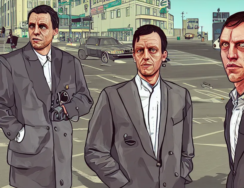 illustration of mencius moldbug and peter thiel in | Stable Diffusion ...