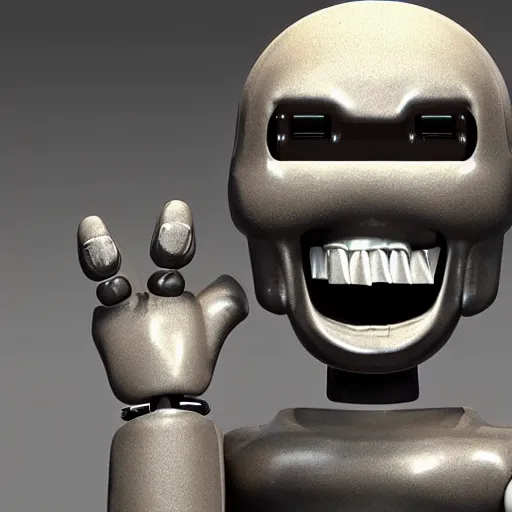 Image similar to android endoskeleton with the face of Dan Schneider eating a greasy hamburger, high quality, unreal engine 5 render, high quality render, octane render, photo realistic, ultra detail, cinematic lighting, realistic