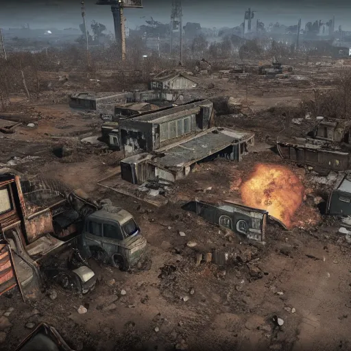 Image similar to the earth in ruins seen from space post - nuclear war in fallout 4, in game screenshot