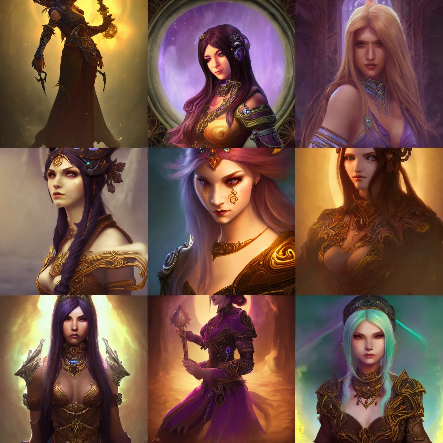Portrait Of A Female Human Mage World Of Warcraft Stable Diffusion