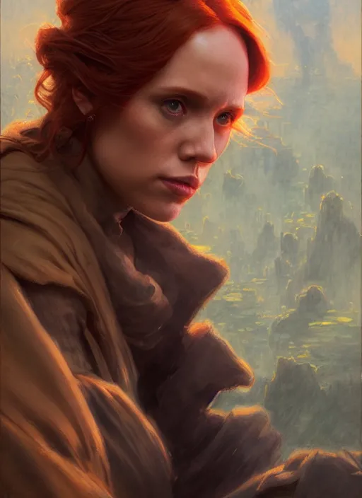 Image similar to mara jade skywalker and luke skywalker ultra detailed, deep focus, intricate painting by greg rutkowski, magali villeneuve and claude monet, trending on artstation