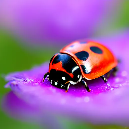 Prompt: A photograph of a ladybug, macro photography, 1.8f, raw, sharp