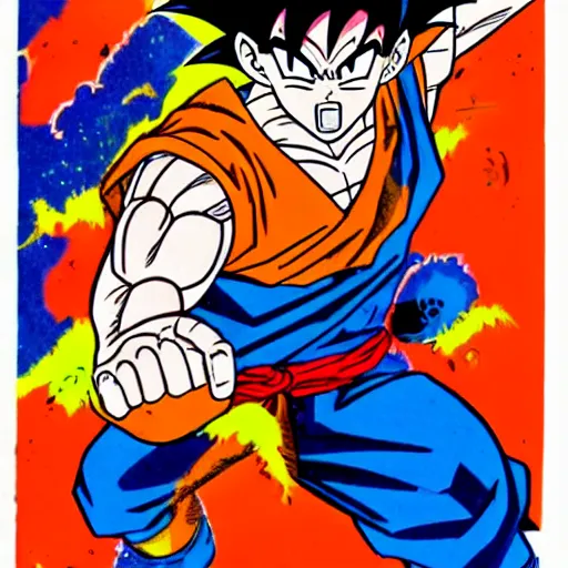 Image similar to goku drawn by steve ditko