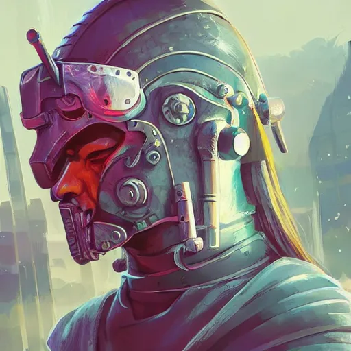 Image similar to cyberpunk viking helmet mask warrior goddess robot ninja fantasy, art gta 5 cover, official fanart behance hd artstation by jesper ejsing, by rhads, makoto shinkai and lois van baarle, ilya kuvshinov, ossdraws