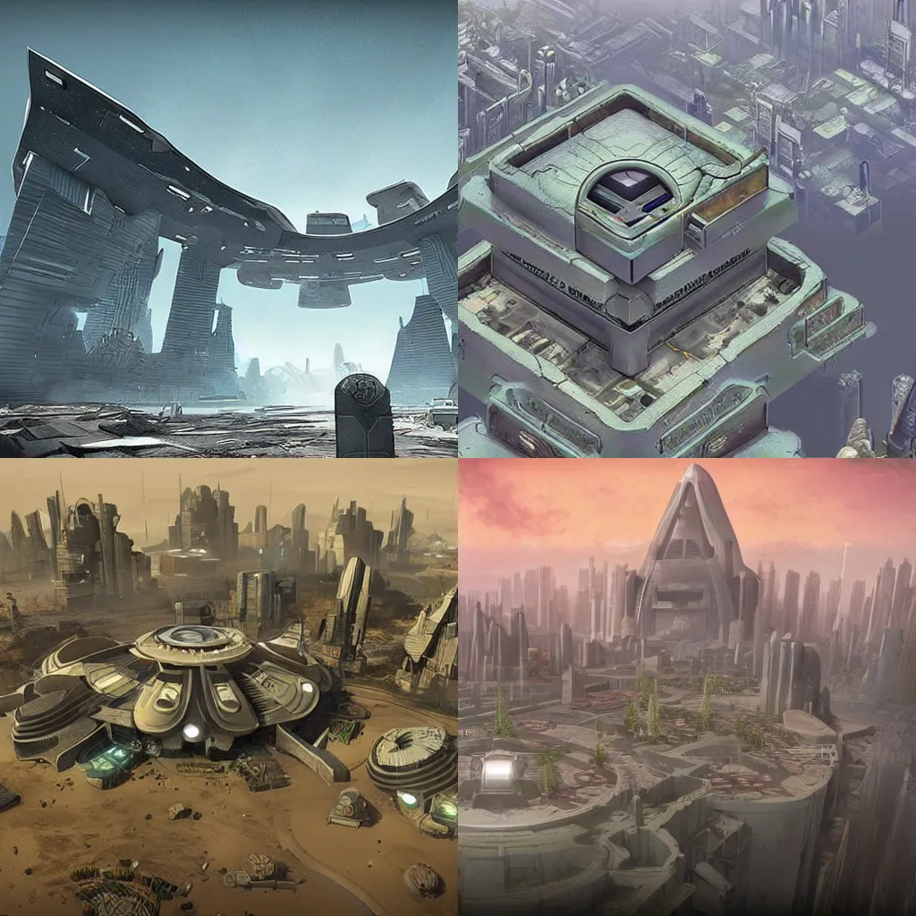 Prompt: a futuristic of the last city on earth