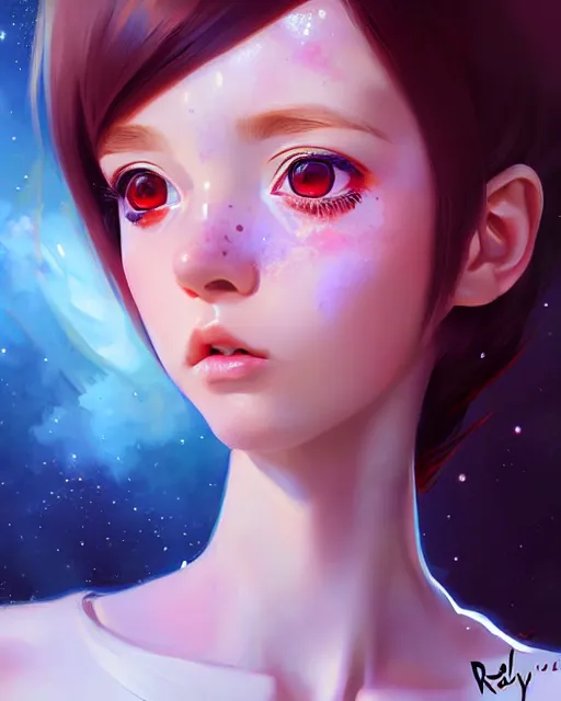 Image similar to portrait Anime space cadet girl cute-fine-face, pretty face, realistic shaded Perfect face, fine details. Anime. realistic shaded lighting by Ilya Kuvshinov Giuseppe Dangelico Pino and Michael Garmash and Rob Rey, IAMAG premiere, aaaa achievement collection, elegant freckles, fabulous