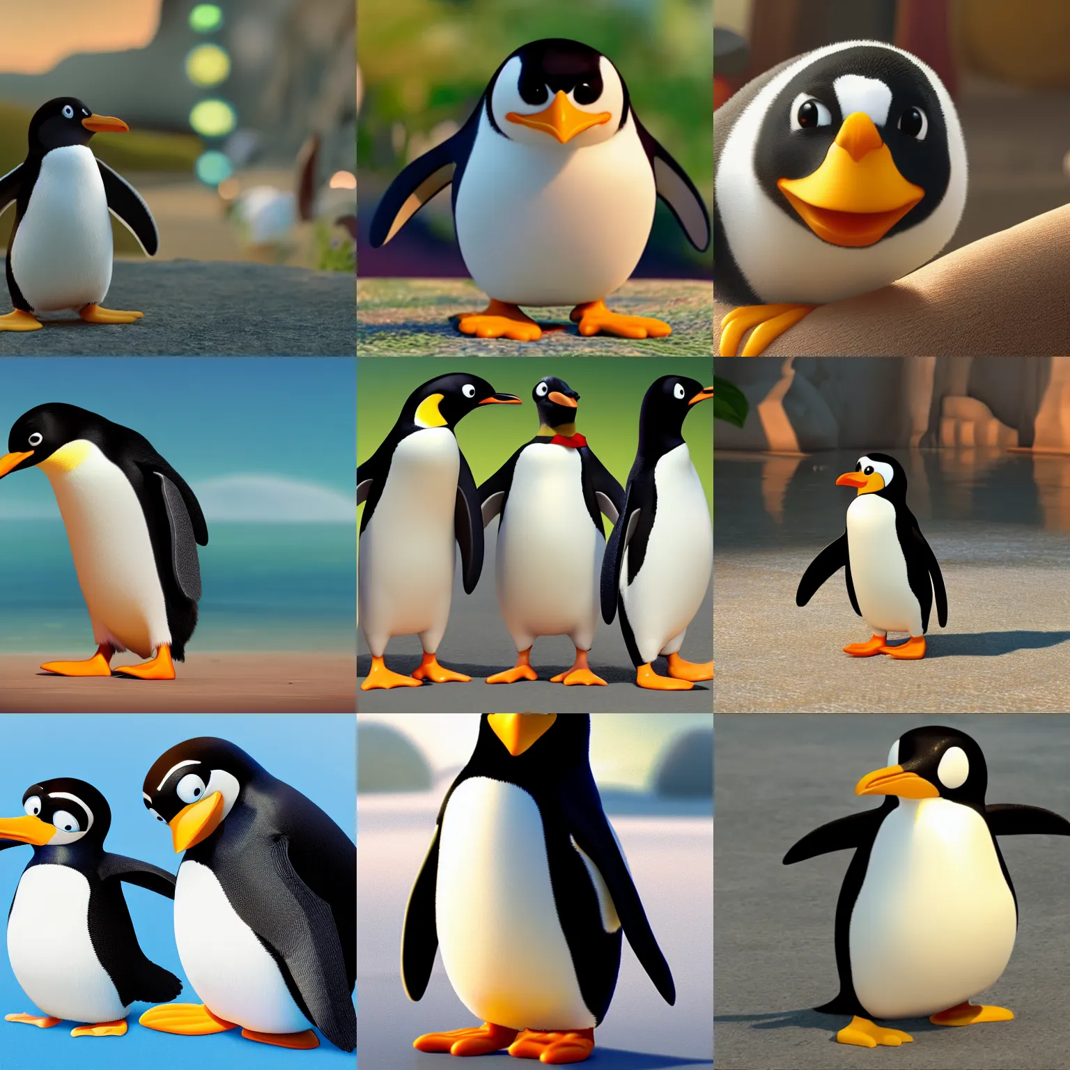 Prompt: disney pixar film still adorable penguin, 8 k