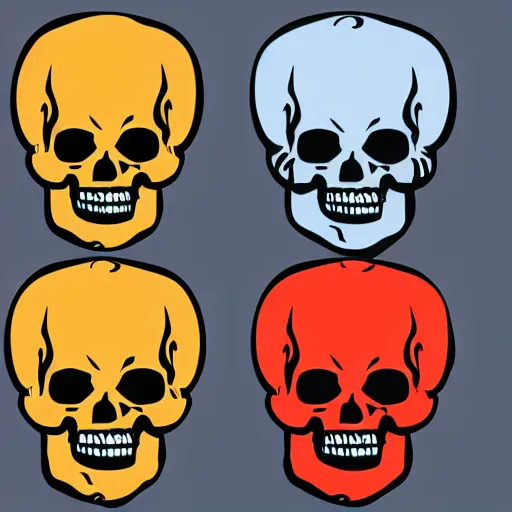 Prompt: gaming logo, skull, aggressive, vector graphic, no background