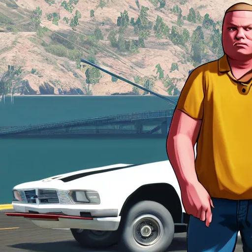 Prompt: Bobby Hill in GTA V