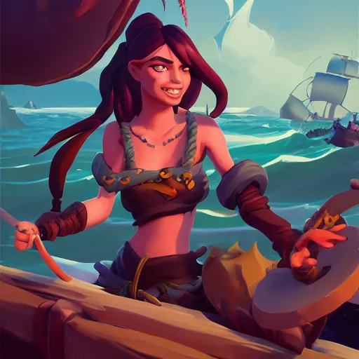 Image similar to jack the pirate mermaid on sea of thieves game avatar hero, behance hd by jesper ejsing, by rhads, makoto shinkai and lois van baarle, ilya kuvshinov, rossdraws global illumination