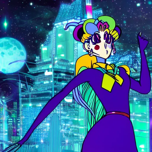 Prompt: Crystal Tokyo from Sailor Moon, circa the year 2994