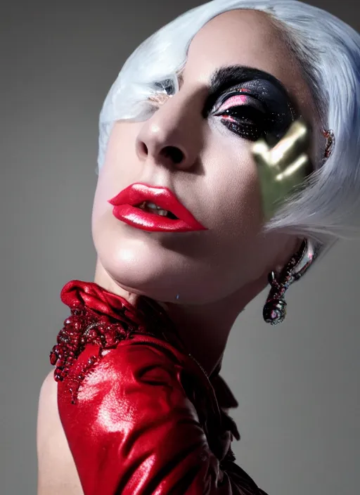 Image similar to lady gaga by nick knight, born this way, born this way album, red weapon 8 k s 3 5, cooke anamorphic / i lenses, highly detailed, cinematic lighting