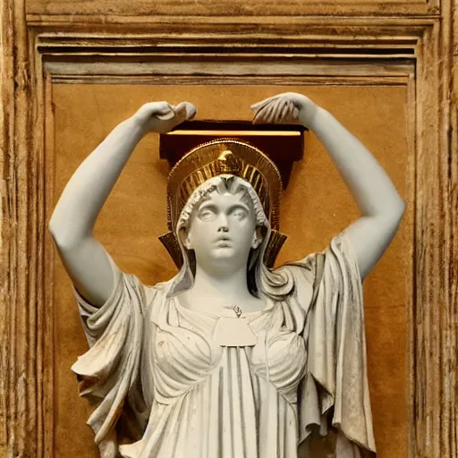 Prompt: greek goddess Athena as president of the united states