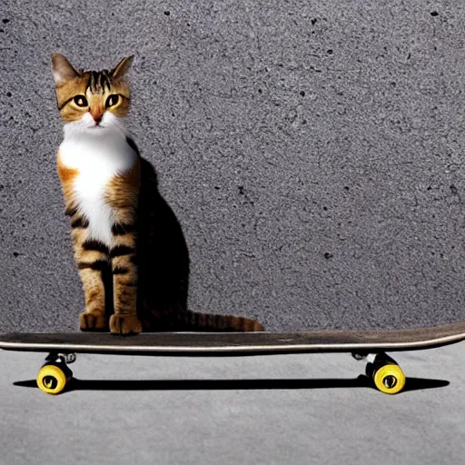 Image similar to a cat on a skateboard