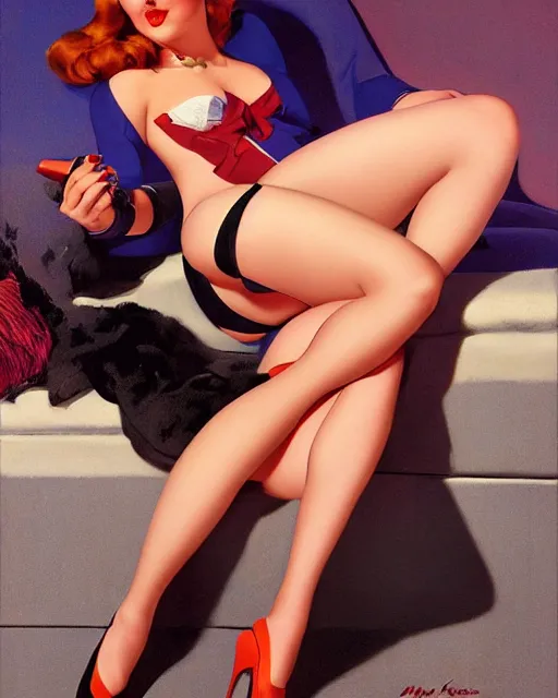 Prompt: Ril Mayer by gil Elvgren and Ilya kuvshinov