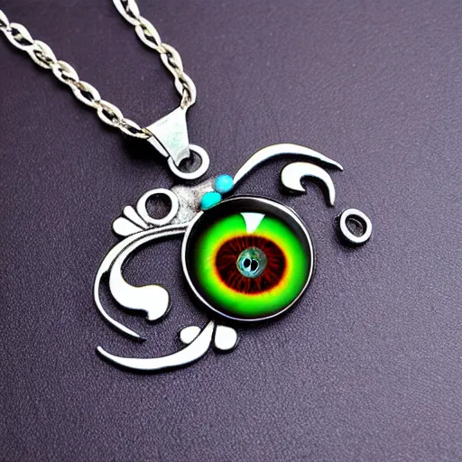 Image similar to necro eyeball artnouveau necklace