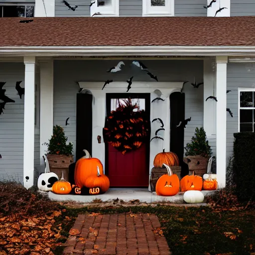 Image similar to cozy halloween in the suburbs