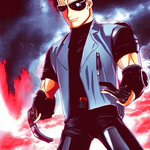 Prompt: the terminator as an anime