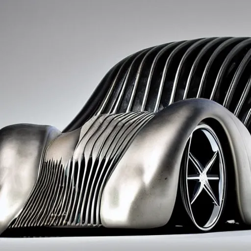 Prompt: A mercedes benz designed by Giger