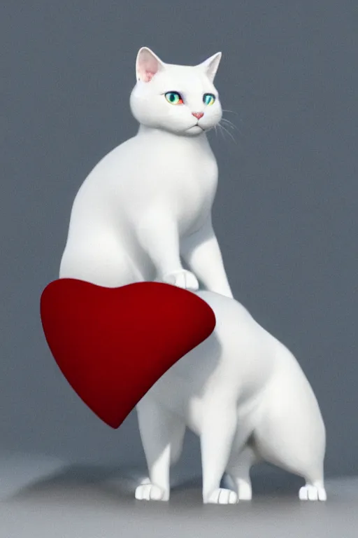 Image similar to a white cat with blue eyes wearing a red formal overcoat, hyperrealistic, concept art, octane render, unreal engine 5, realistic and defined face, profile picture, digital art, pixar and disney style, symmetrical, high quality, highly detailed, high coherence, path traced, house background, low contrast, beautiful, elegant clothes