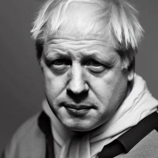 Prompt: Professionally Taken Photo of a sad and bald Boris Johnson, he is looking straight into the camera, forward angle, white background, realistic, hyperrealistic, in real life, highly detailed, very detailed, 4k resolution, 8k resolution, trending on artstation, real life, head and bodyshot