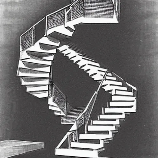 Prompt: Impossible staircase, mc escher