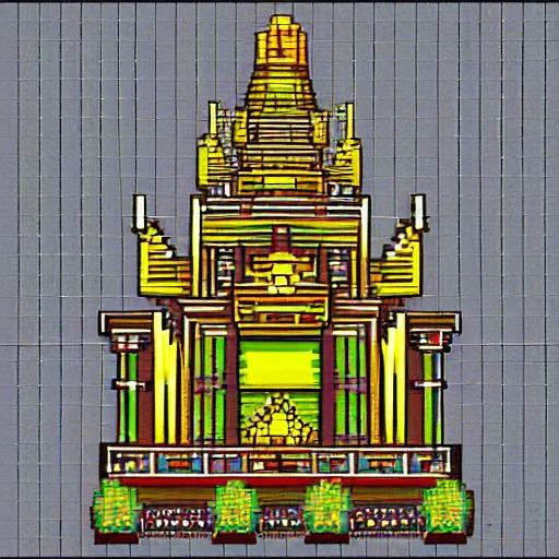 Image similar to temple as pixel art