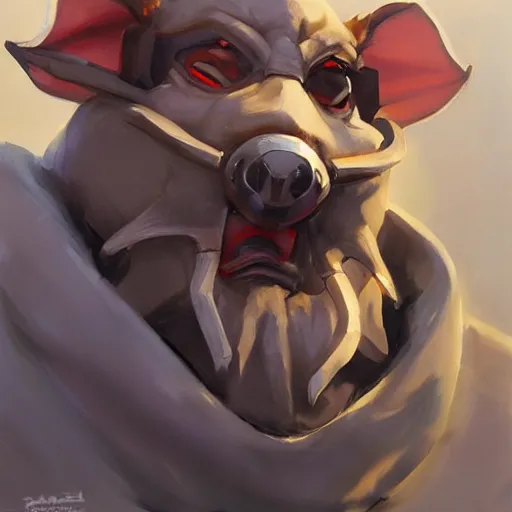 Image similar to greg manchess portrait painting of master splinter as overwatch character, medium shot, asymmetrical, profile picture, organic painting, sunny day, matte painting, bold shapes, hard edges, street art, trending on artstation, by huang guangjian and gil elvgren and sachin teng