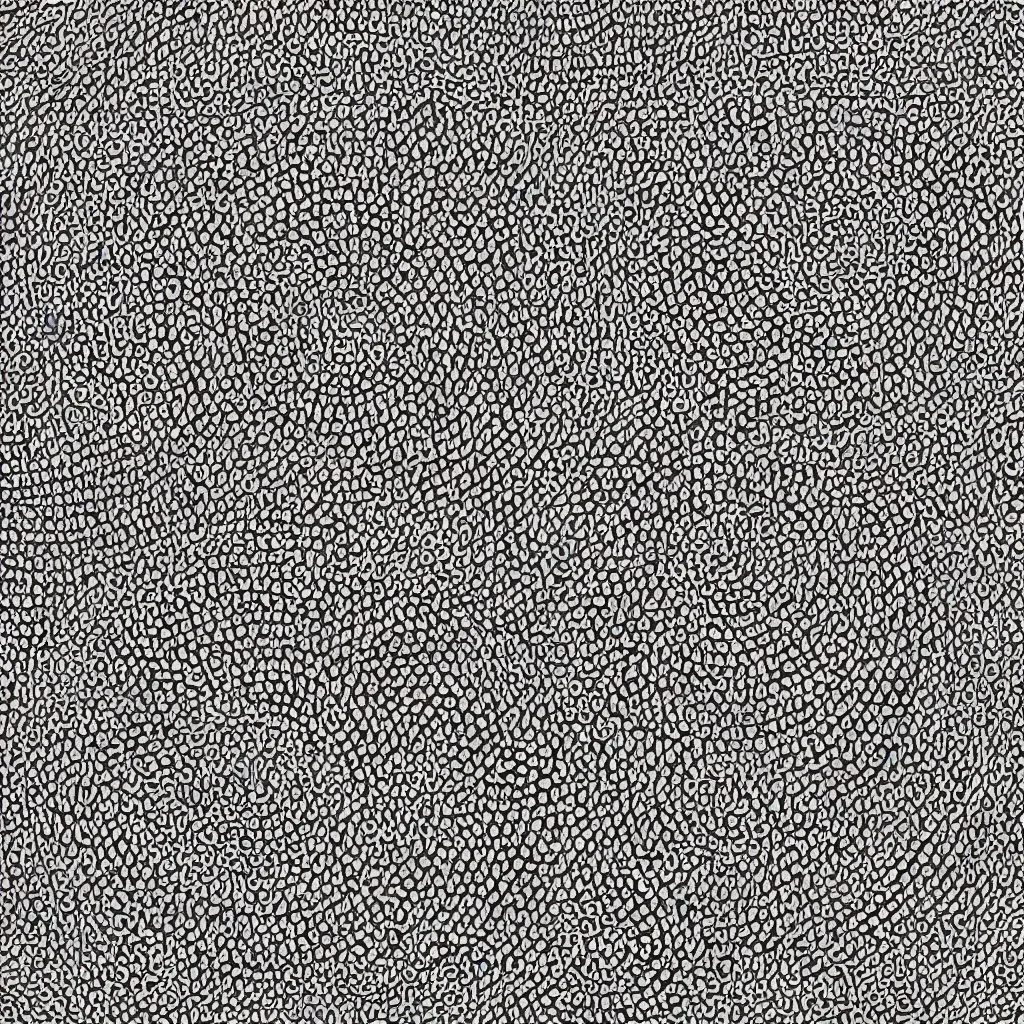 Prompt: pen and ink, stippled, repeating, hatch pattern, dots arranged in semicircles
