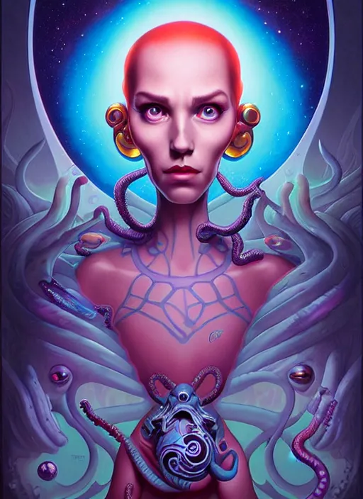 Prompt: cosmic lovecraft pixar character portrait, pixar style, by tristan eaton stanley artgerm and tom bagshaw.