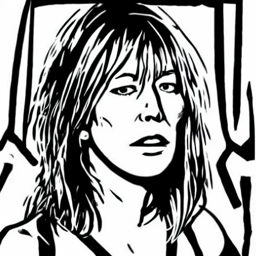 Image similar to Kim Gordon in the style of Roy Lichtenstein