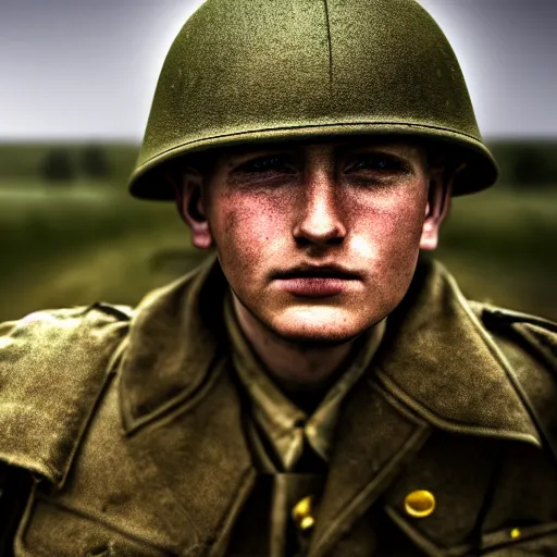 Prompt: world war 2 soldiers, 4 k, high resolution, still, landscape, hd, dslr, hyper realistic