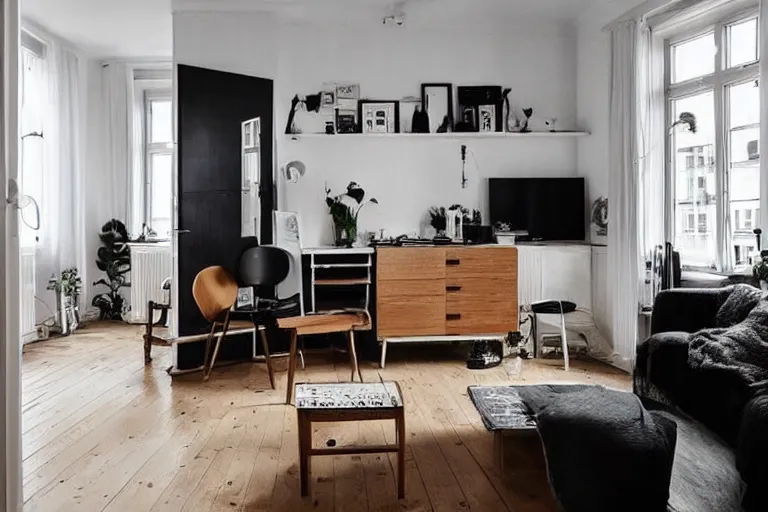 Image similar to a beautiful Scandinavian apartment