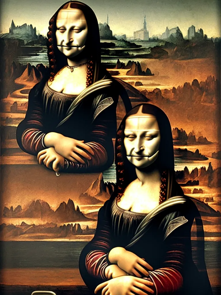 Image similar to monalisa painting as the purge, highly detailed, 8 k resolution, art by caravaggio, modern art, centered