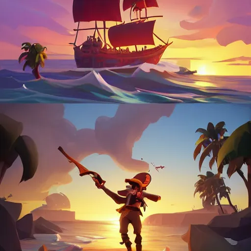 Image similar to painting jack the pirate on sea of thieves game avatar hero smooth face median photoshop filter cutout vector behance hd by jesper ejsing, by rhads, makoto shinkai and lois van baarle, ilya kuvshinov, rossdraws, illustration, art by ilya kuvshinov and gustav klimt