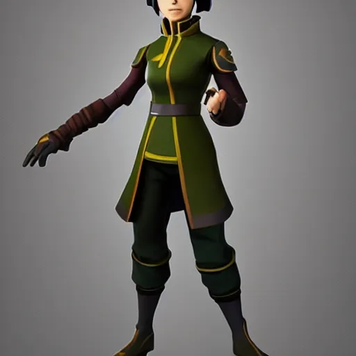 Image similar to toph beifong in fortnite, character render, full body shot, highly detailed, in game render