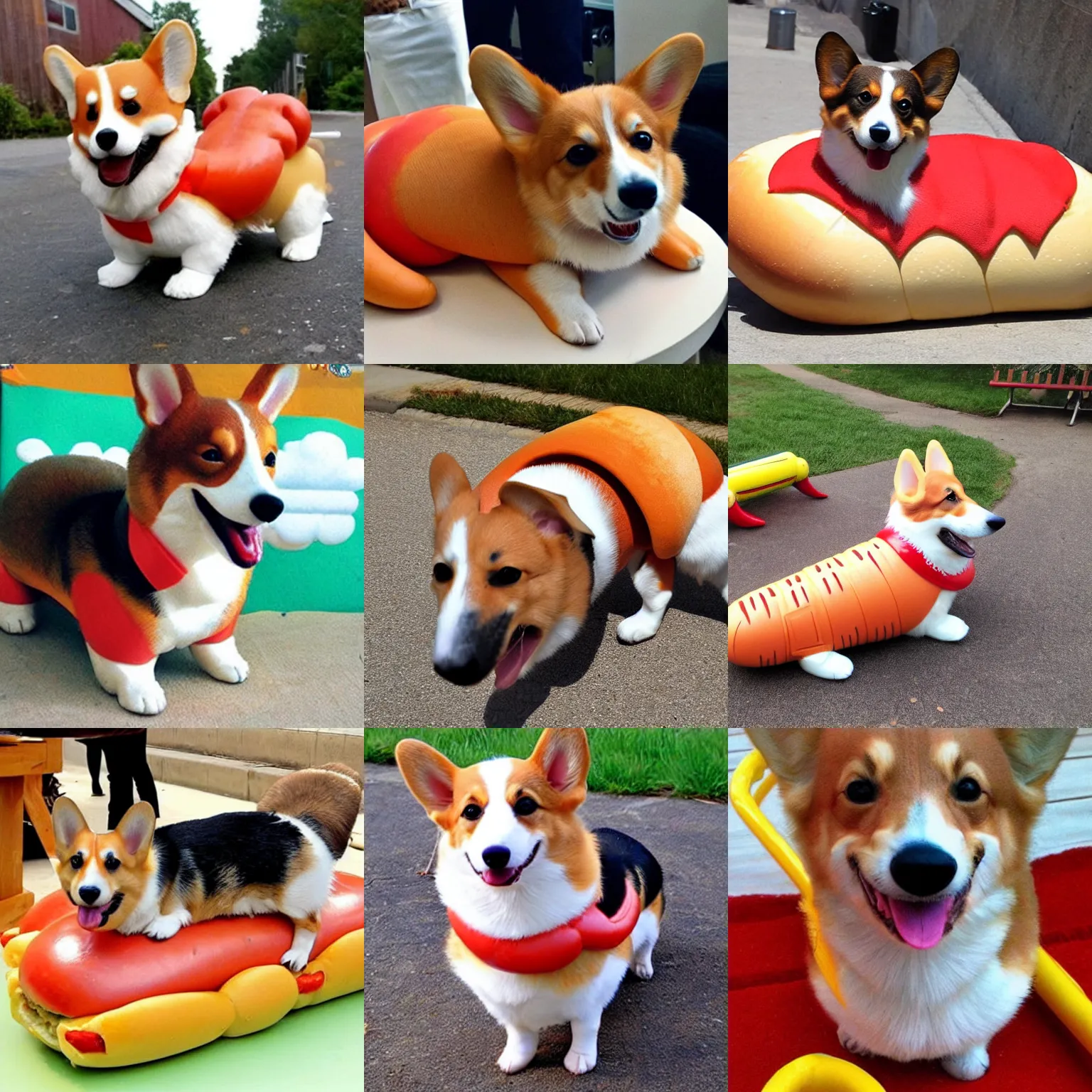 Prompt: corgi as an actual hotdog, realistic