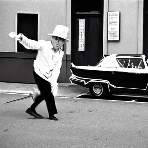 Prompt: spy vs spy 1960s street performers, realism, detailed analog film photography