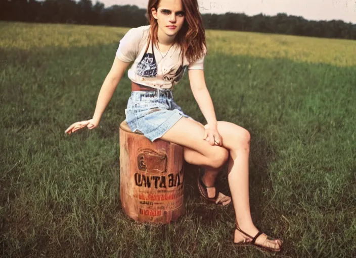 Image similar to emma watson, redneck, country music star, kodak gold 2 0 0, 5 0 mm,