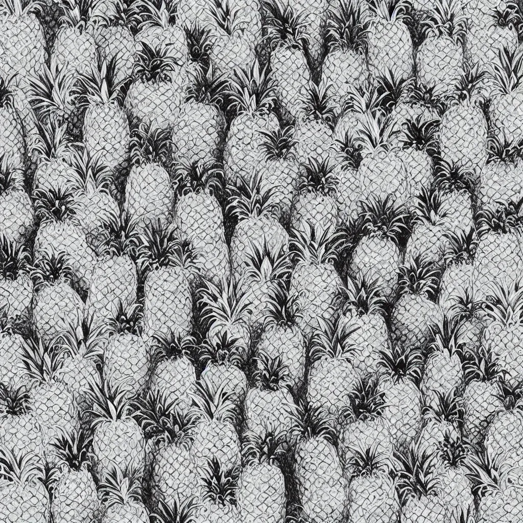 Image similar to pencil drawn pineapples texture art, 4k