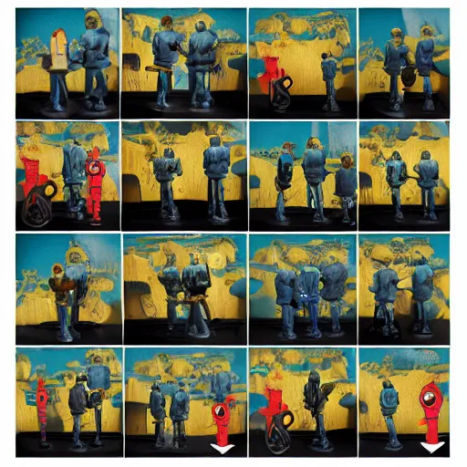 Image similar to van gogh, stop motion vinyl action figure, plastic, toy, butcher billy style